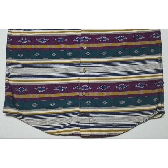 Arizona Jean Co. Aztec Fair Isle Long Sleeve Button Up Shirt Men's Large X-Tall - Picture 5 of 7